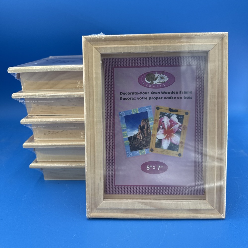 Lot Of 6 Wood Shadow Box Picture Frame  5x7 Decorate Your Own Wooden Frame NEW